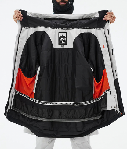 Fawk Veste de ski pour homme – Gris clair / Noir