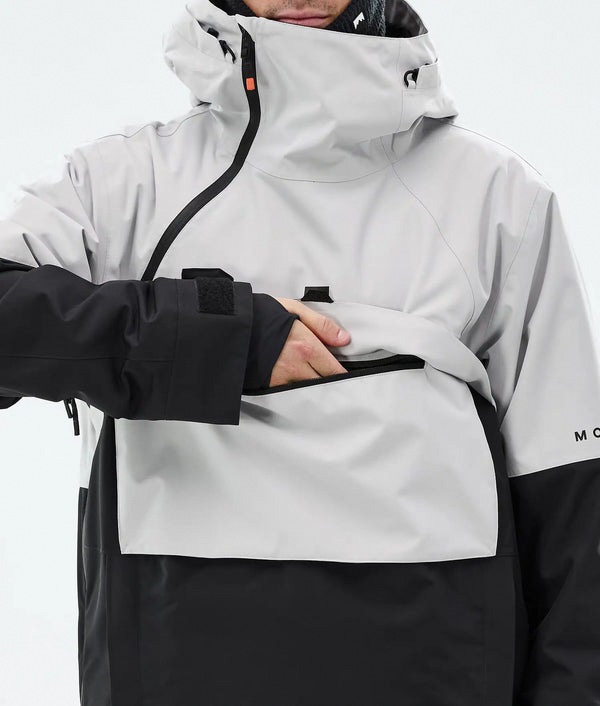 Dune Veste de ski pour homme – Gris clair / Noir