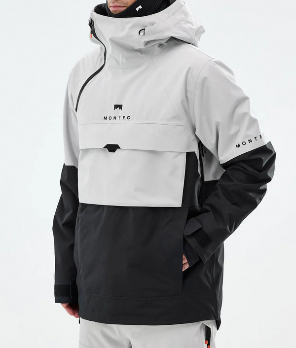 Dune Veste de ski pour homme – Gris clair / Noir