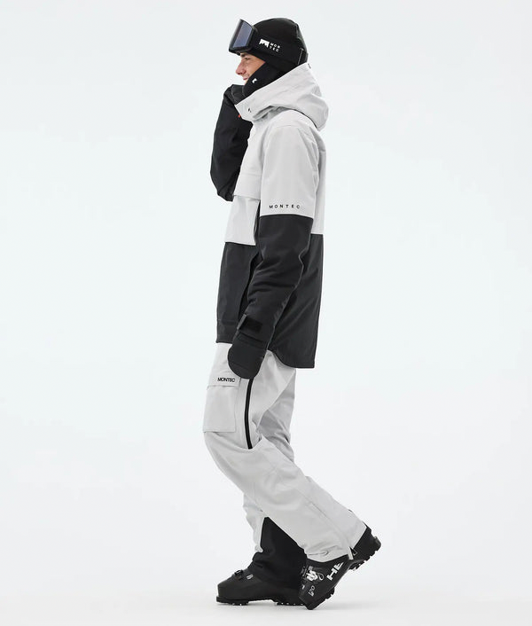 Dune Veste de ski pour homme – Gris clair / Noir