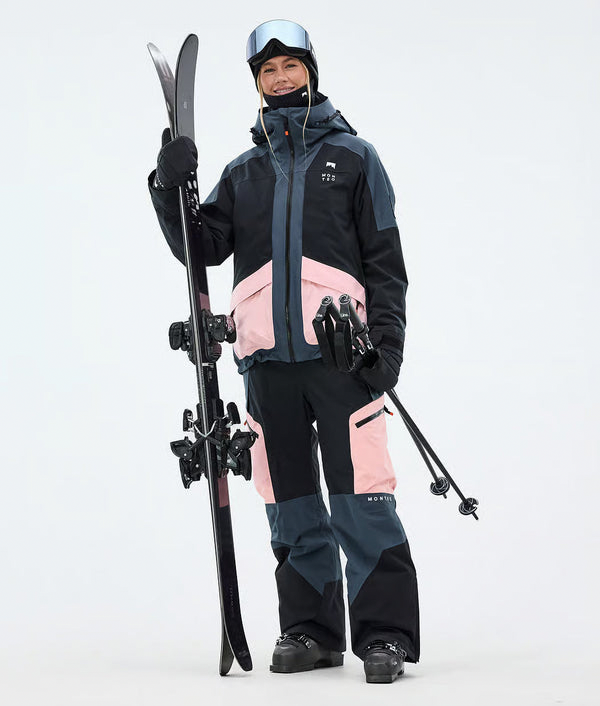 Morpheus W Veste de ski pour femme – Bleu métallisé / Noir / Rose doux