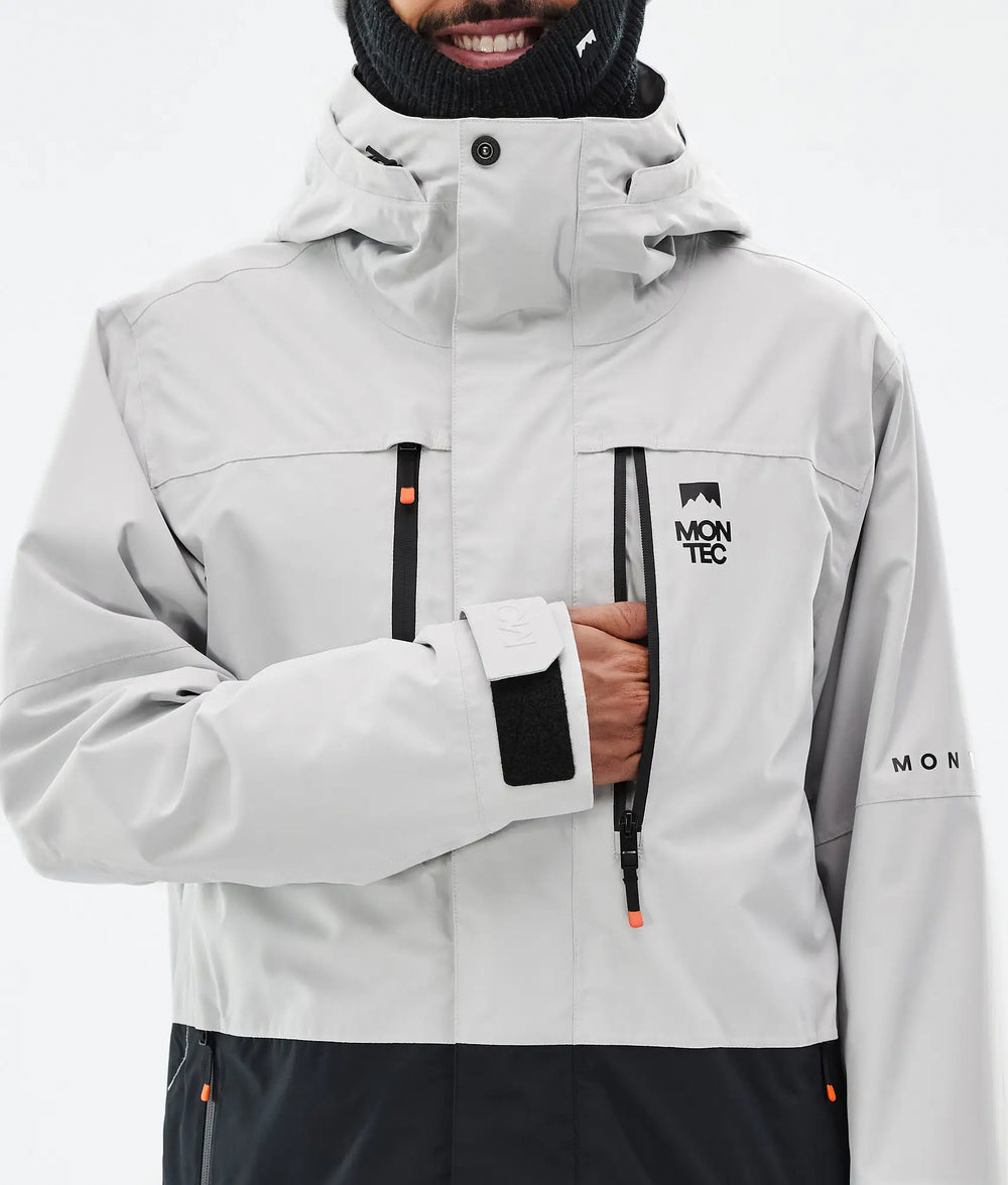 Fawk Veste de ski pour homme – Gris clair / Noir
